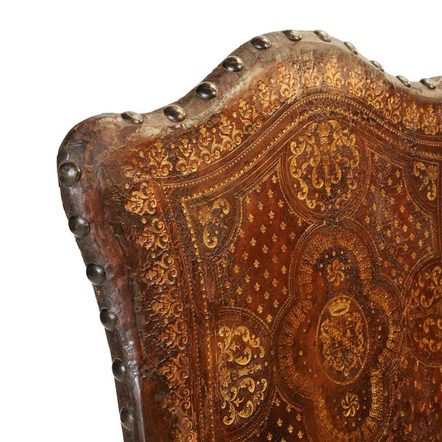 Italian or Spanish Large Walnut Armchairs Circa 19th Century, a Pair For Sale - Image 9 of 11