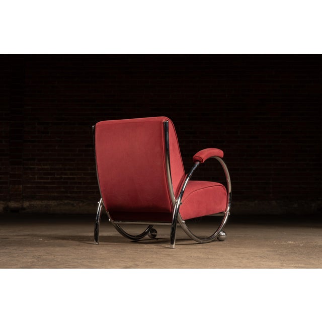 Late 20th Century Late 20th Century After-Kem Weber Red Modernist Chair by Opus21 For Sale - Image 5 of 10