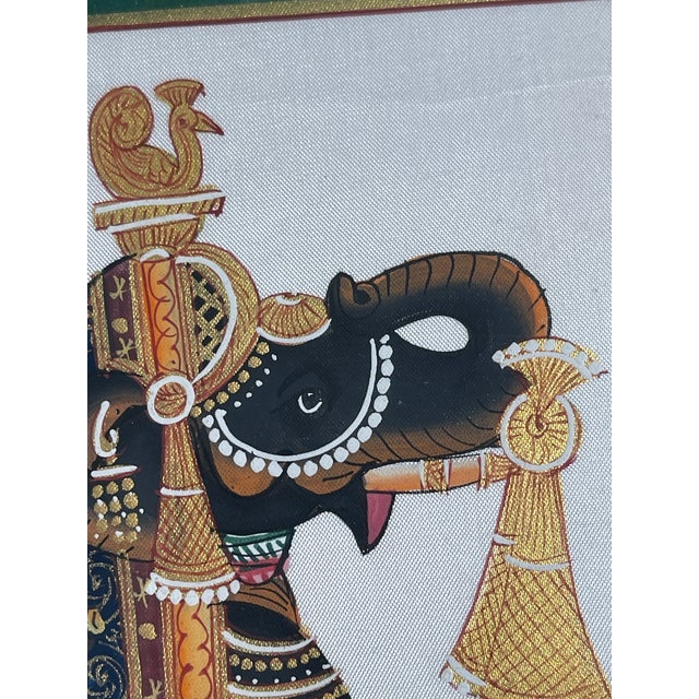 1970s Vintage British Colonial Elephant Silkscreens Frames - Set of 3 For Sale - Image 5 of 5