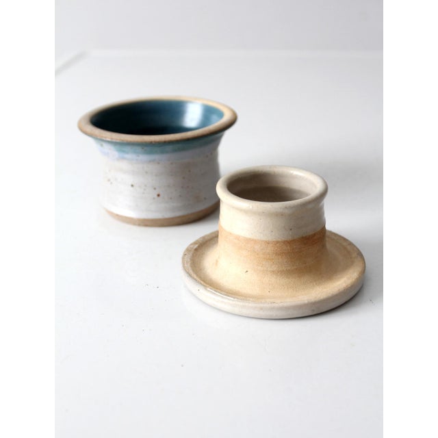 Ceramic Vintage Handmade Studio Pottery Butter Keeper For Sale - Image 7 of 15