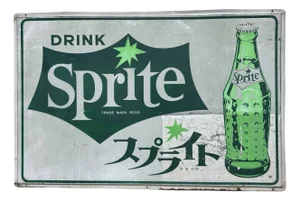 Metal Advertising Board for Sprite, Japan, 1970s