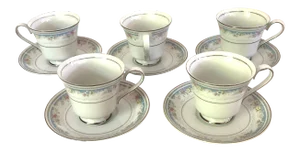 Vintage Arlen China Bellavista Teacup & Saucer Set- 10 Pieces