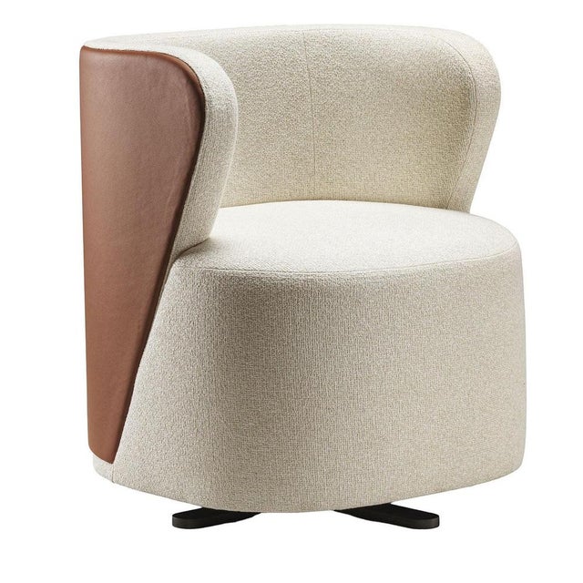 Not Yet Made - Made To Order Spritz Beige and Brown Swivel Chair by Lorenza Bozzoli For Sale - Image 5 of 5