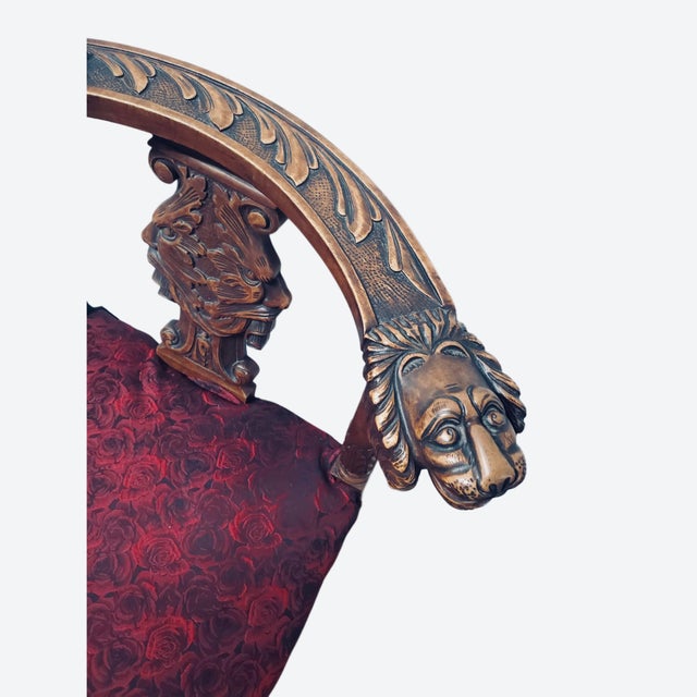 Antique Carved Renaissance Revival Corner Chair For Sale In Chicago - Image 6 of 13