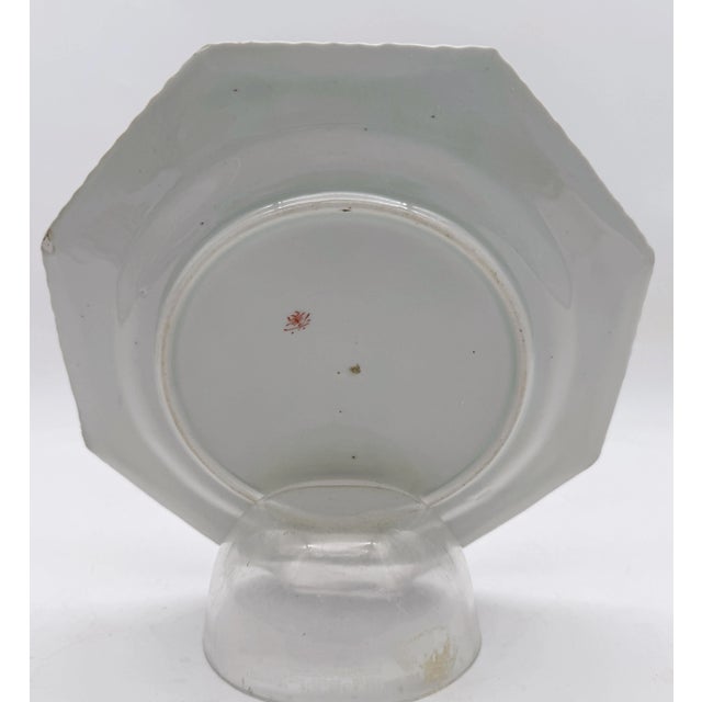 Blue Meiji Period Fukagawa Octagonal Swirling Phoenix Motif Plates - a Pair For Sale - Image 8 of 9