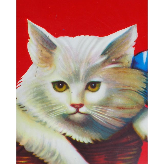 Metal Vintage Polish Tray with Cats from FOB Sosnowiec, 1970s For Sale - Image 7 of 9