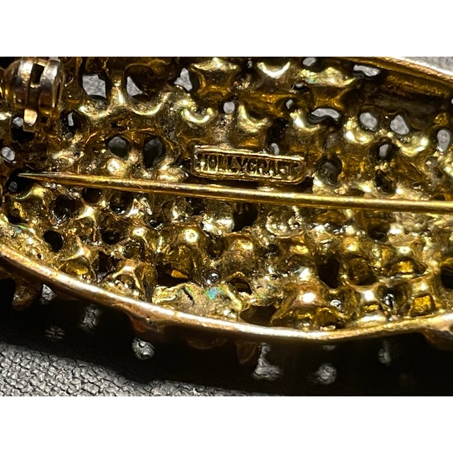 Coro MCM Jewlery Marked Hollycraft High End Designed Art Neuvo Style Brooch For Sale - Image 4 of 6