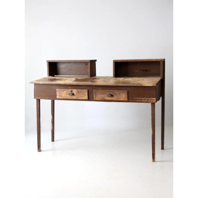 Antique Factory Standing Work Desk For Sale - Image 13 of 13