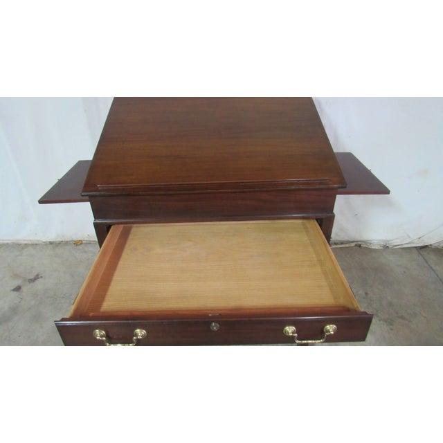 1980s Drafting Drawing Table Writing Desk Vintage Cherry For Sale - Image 5 of 8