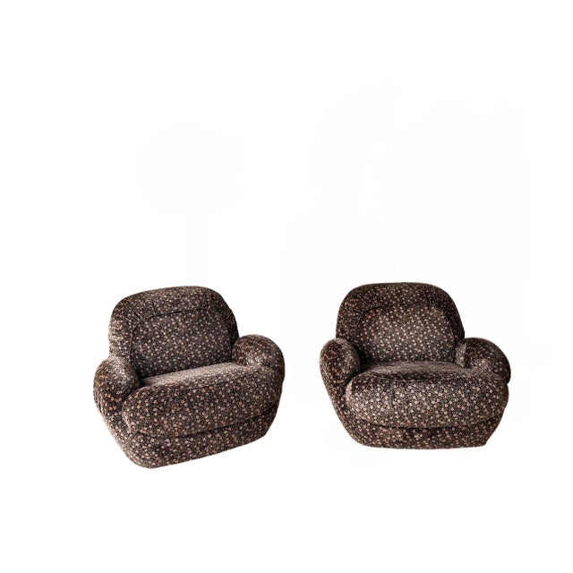 Brown Mid-Century Italian Lounge Armchairs, 1970s, Set of 2 For Sale - Image 8 of 8