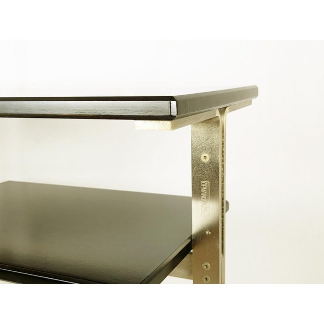 1960s Brushed Steel & Stained Wood attributed to Giulio Moscatelli for Formanova, Italy, 1960s, Set of 2 For Sale - Image 5 of 18