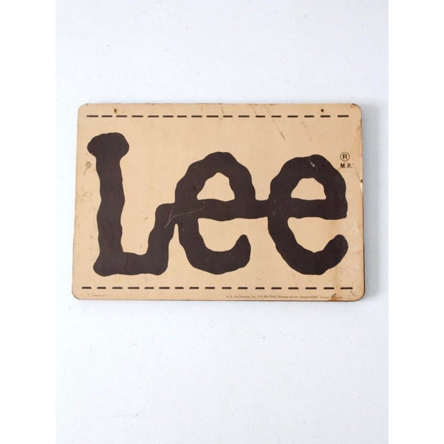 Vintage Lee Logo Ad Sign For Sale - Image 9 of 9