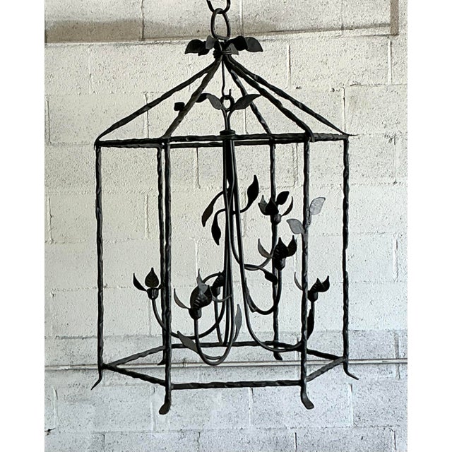 Late 20th Century Vintage Regency Vine Candle Lantern For Sale - Image 5 of 6