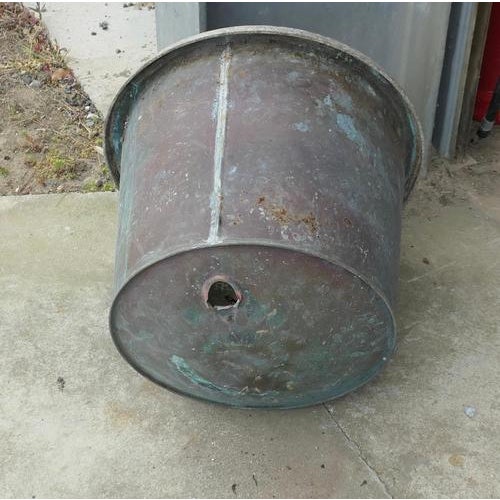 19th Century Copper Cauldron Log Bin or Planter For Sale - Image 6 of 7