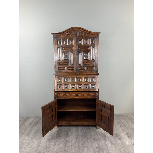 19th Century Neo-Renaissance Carved Wooden Writing Desk For Sale - Image 9 of 12