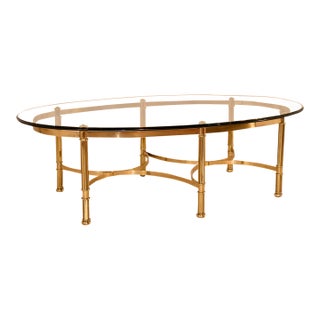 Mid-Century Brass Coffee Table With Glass Top, Circa 1960's For Sale