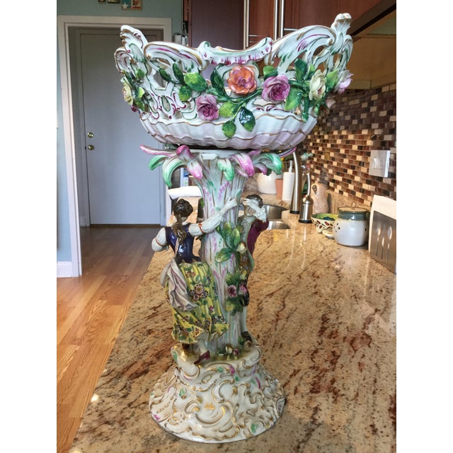 French Frankenthal 18th Century German Porcelain Figural Centerpiece For Sale - Image 3 of 7