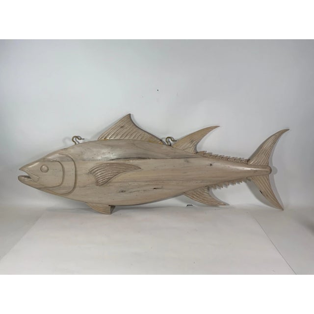 Six Foot Carved Wood Tuna Fish For Sale - Image 9 of 12