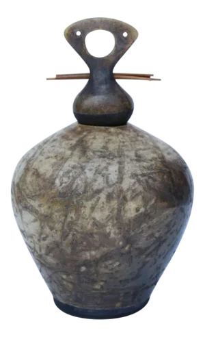 Lew Ayres Raku Pottery With Top
