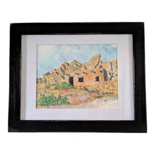 Mikel Davison Original Pen and Ink on Watercolor - Adobe No. 2 For Sale