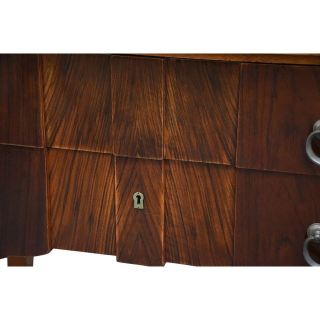 Wood 1900-1909 Biedermeier Mahogany 3 Drawer Side Table With Gallery For Sale - Image 7 of 7