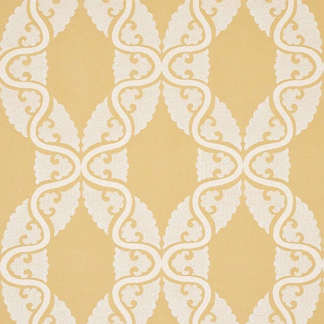 Schumacher Sample - Schumacher Siljan Fabric in Yellow For Sale - Image 4 of 4