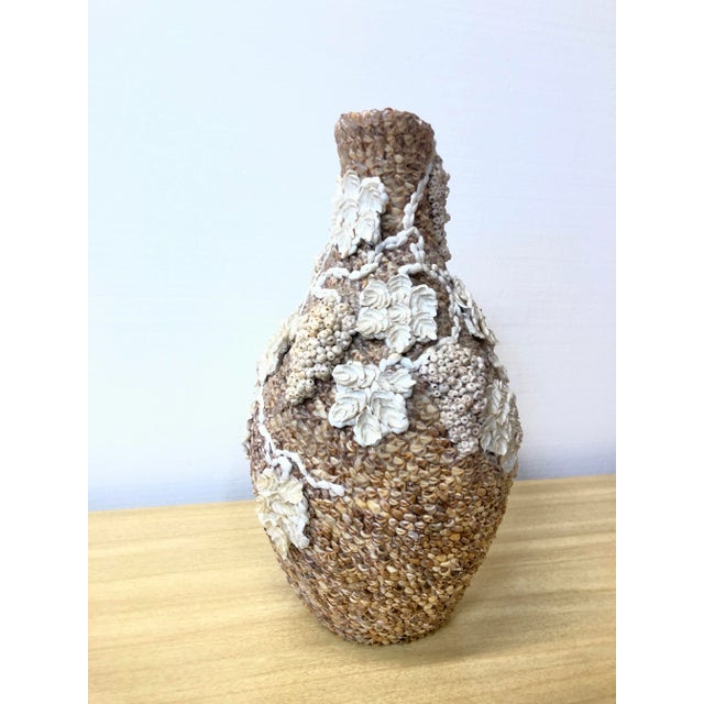 Early 20th Century Early 20th Century Shell-Encrusted Pitcher With Grapevine Design For Sale - Image 5 of 12