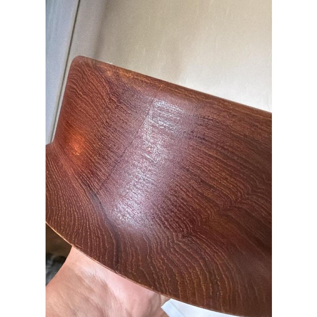 1960s MCM Scandinavian Style Wooden Salad Bowl Set**Cracks Noted/Decor Use Recommended** For Sale - Image 16 of 18