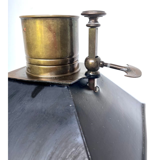 1970s Chapman Brass French Bouillotte Lamp With Black Tole Shade For Sale In Dallas - Image 6 of 14