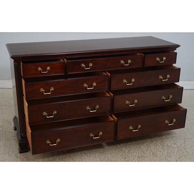 Traditional Henkel Harris Mahogany 9 Drawer Dresser For Sale - Image 3 of 18
