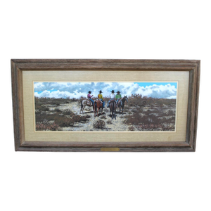 l.b. Porter Original Western Painting, Signed, Cowboys Horses Texas Artist