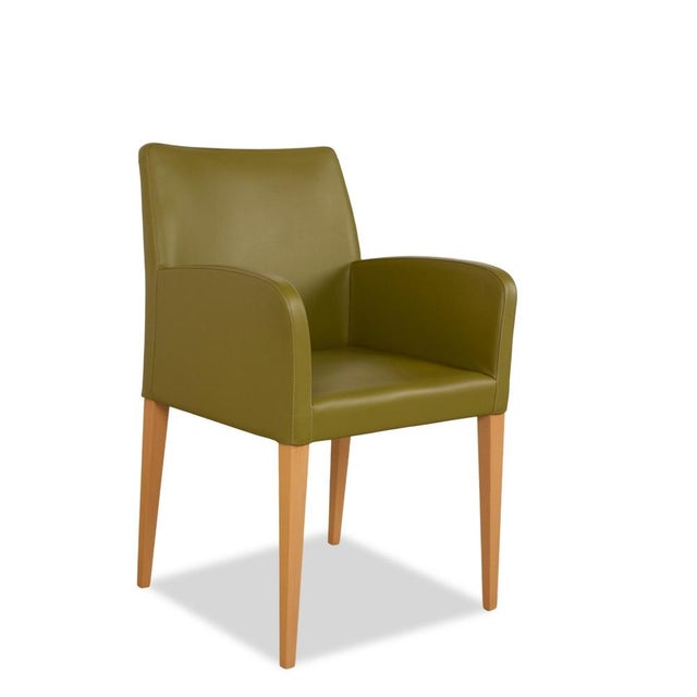 Animal Skin Green Leather Chairs from Poltrona Frau, Set of 4 For Sale - Image 7 of 11