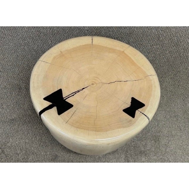 Mid-Century Ivory Cedar Table by Artist Daniel Pollock, 15” H X 22” D For Sale In Los Angeles - Image 6 of 11