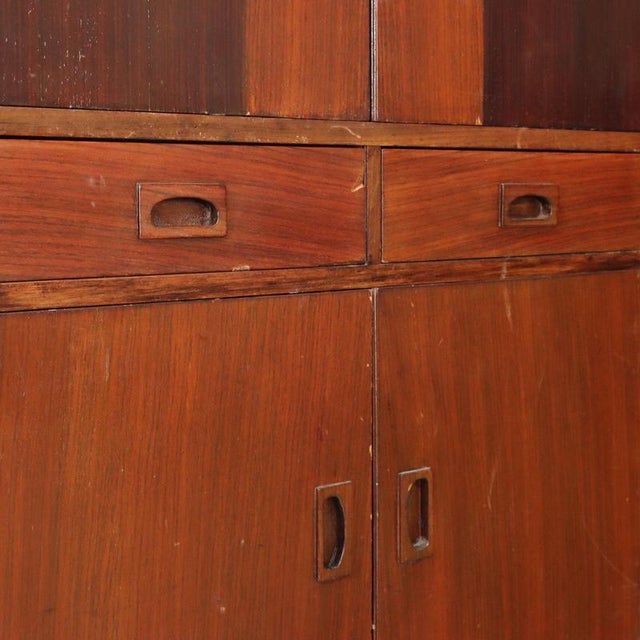 Mid 20th Century Vintage Cupboard in Mahogany and Metal, Italy, 1960s For Sale - Image 5 of 10