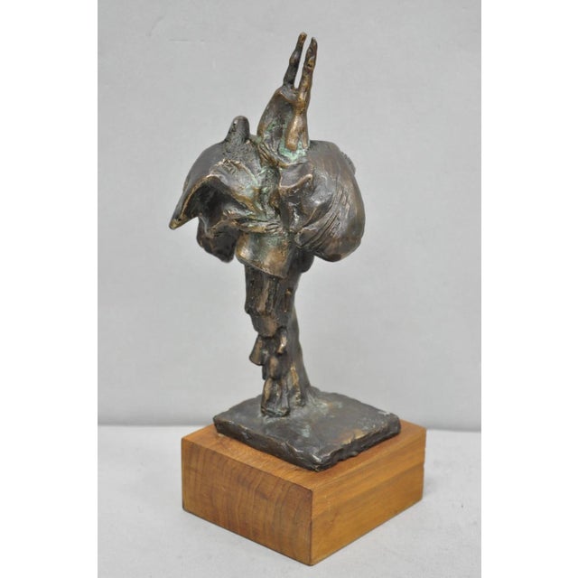 Vintage Elbert Weinberg "Scroll" Bronze Brutalist Abstract Sculpture Figure For Sale - Image 15 of 15