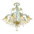Luxury Italian Clear and Gold-Leaf Chandelier With Flowers and Leaves Murano Glass For Sale