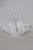 Mid 20th Century Mid 20th Century Fenton White Milk Glass Ruffled Edge Hobnail Candy Dish With Metal Handle For Sale - Image 5 of 14
