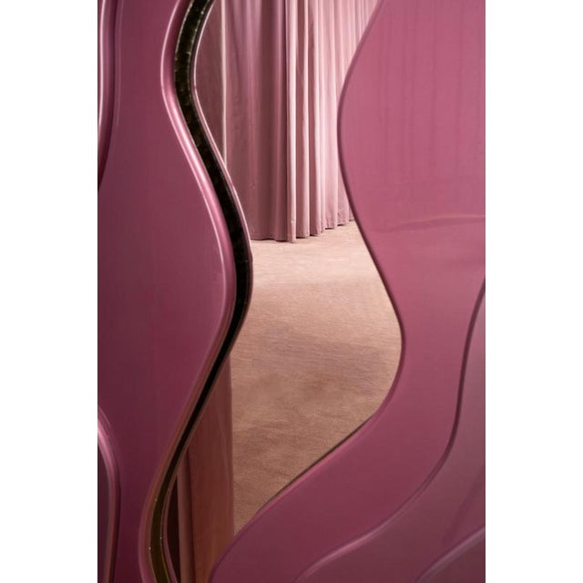 Contemporary Clelia Rectangular Floor Mirror in Fiber Wood and Metallic Coating by Wedo For Sale - Image 3 of 18