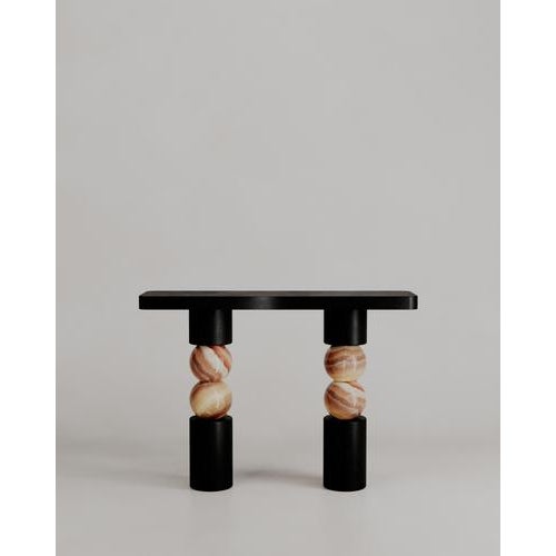 Stacked Spheres Green Marble Perle Console Table by Esther Knopfler For Sale - Image 12 of 14