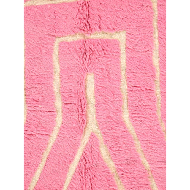 Vintage Moroccan Rug by Berber Tribes of Morocco, pink wool and cream color For Sale - Image 4 of 11