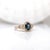 Metal Blue Sapphire Engagement Ring With Natural Diamond Halo: Solid 14k Gold, Size 6.75 For Sale - Image 7 of 10