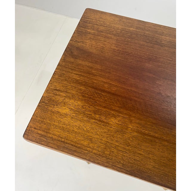 Brown Mid 20th Century Kittinger Mahogany Pedestal Lamp Table (A 218) – Brass Lion Paw Feet For Sale - Image 8 of 13