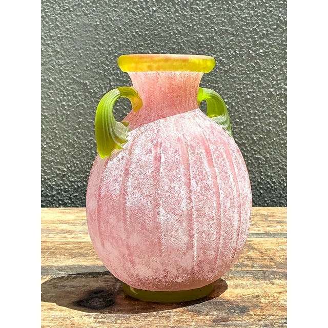Vintage Italian Hand Blown Glass Vase For Sale - Image 12 of 12
