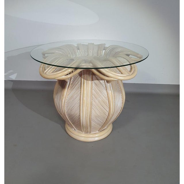 Pencil Reed, Rattan and Bamboo Bell Flower Side Table For Sale - Image 7 of 18