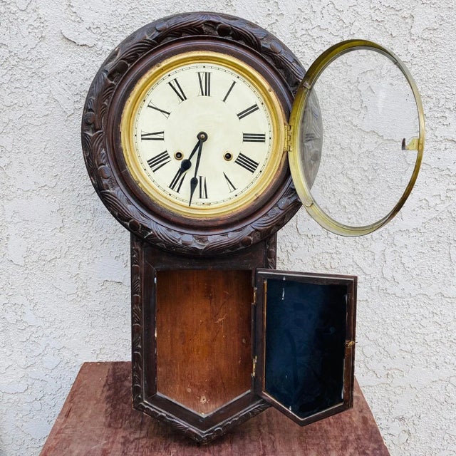 Mid Century Regulator Clock For Sale In Los Angeles - Image 6 of 12