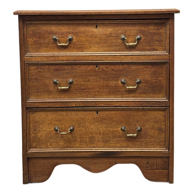 Antique English Oak Chest of Drawers For Sale