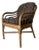 Vintage Brown Jordan Rattan and Leather Accent / Dining Chair For Sale