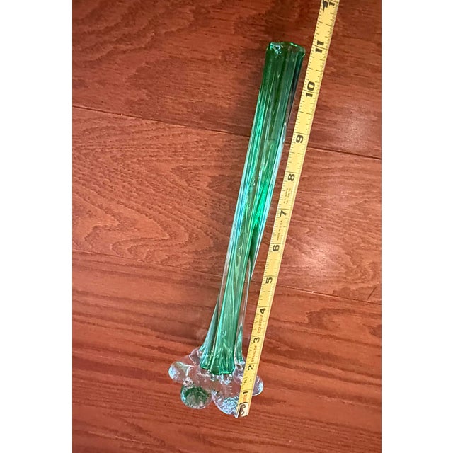 Exquisite Vintage Twist Stem French Vase Art Glass Flower Sleeve Circa 1950's For Sale In Baltimore - Image 6 of 12