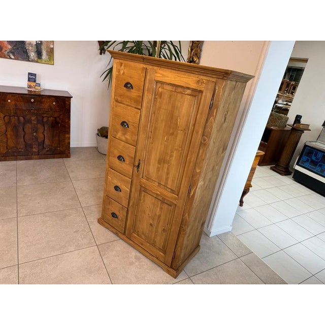 Wood Rustic Farmhouse Bread Cupboard For Sale - Image 7 of 10