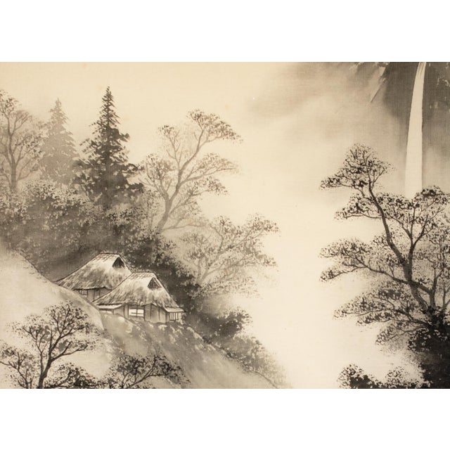 Showa Era Japanese Sansui Scroll Painting by Keigen For Sale In Dallas - Image 6 of 17